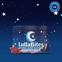 LullaBites Natural Sleep Gummies | Halal, Kosher & Vegan | Melatonin-Free Strawberry | 60 Gummies