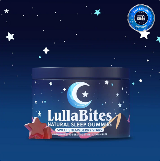 LullaBites Natural Sleep Gummies | Halal, Kosher & Vegan | Melatonin-Free Strawberry | 60 Gummies